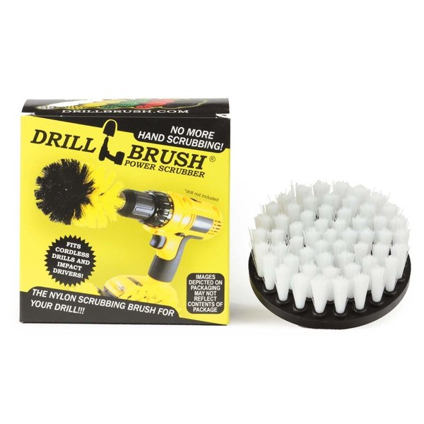 Drillbrush Cleaning Supplies - Boat Accessories - Drill Brush - Hull Cleaner 4in-Lim-White-Short-QC